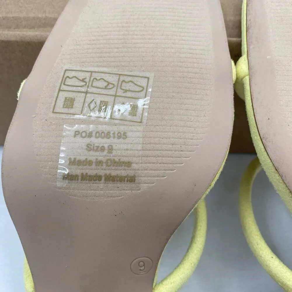 Journee Collection Womens Henrietta Square Toe Slide Sandals Shoes 9 Yellow